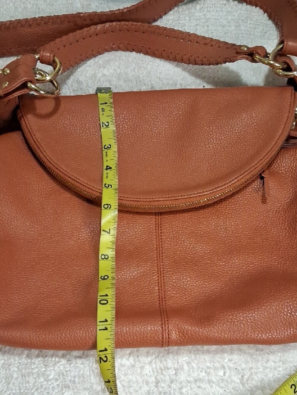 Onna Ehrlich Rachel Cognac Leather Tassel Shoulder Bag - Picture 7 of 11